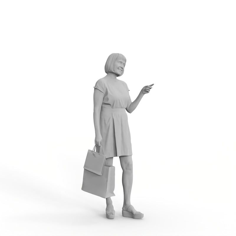 Casual Woman| shp0008hd2o01p01s | Ready-Posed 3D Human Model (Woman / Still)