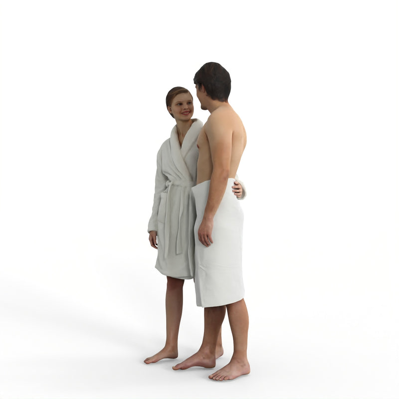 Spa Couple | spa0005hd2o01p01s | Ready-Posed 3D Human Model (Man / Still)