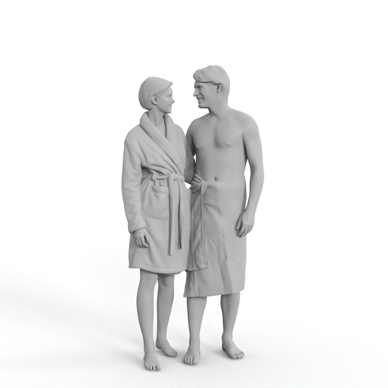 Spa Couple | spa0005hd2o01p01s | Ready-Posed 3D Human Model (Man / Still)