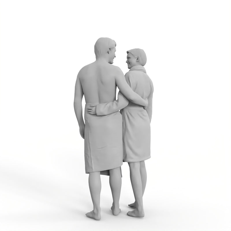 Spa Couple | spa0005hd2o01p01s | Ready-Posed 3D Human Model (Man / Still)