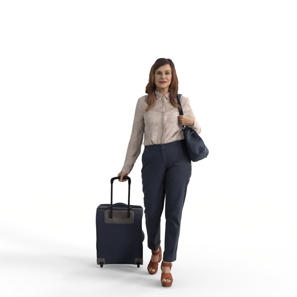 AXYZ Design | Traveling Woman| tra0018hd2o01p01s | Ready- Posed 3D Human Model (Woman)