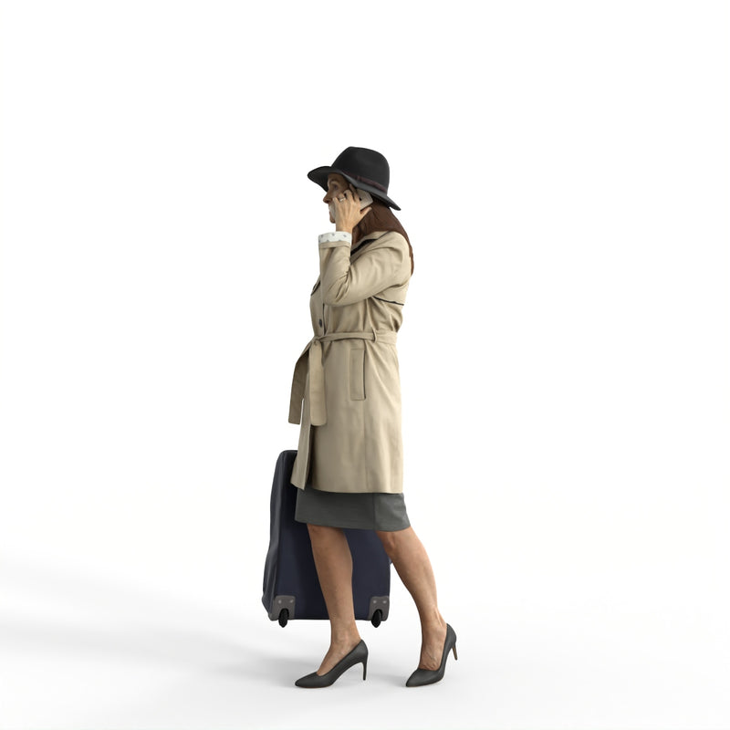 AXYZ Design | Traveling Woman| tra0019hd2o01p01s | Ready- Posed 3D Human Model (Woman)
