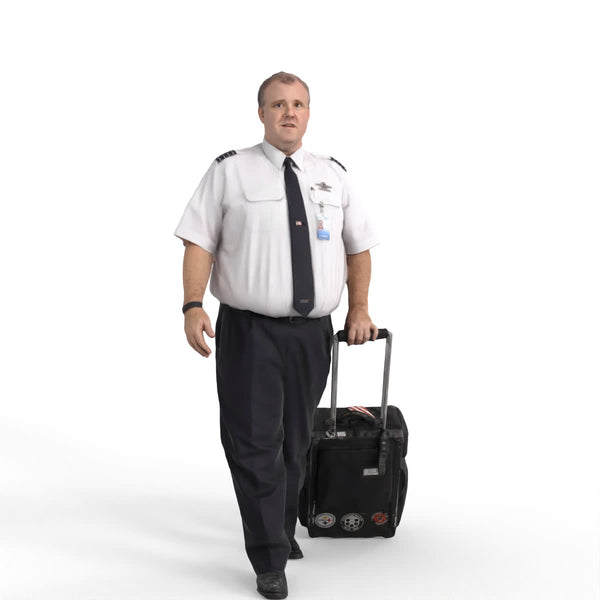 AXYZ Design | Pilot Traveling Man | wman0201hd2o01p03s | Ready- Posed 3D Human Model (Male))