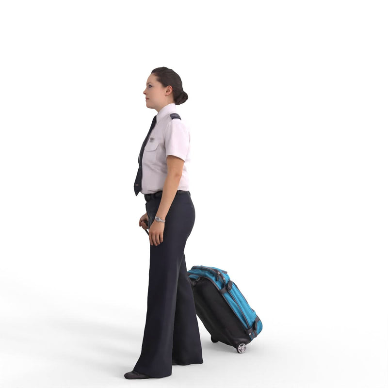 AXYZ Design | Pilot Traveling Woman | wwom0200hd2o01p01s| Ready- Posed 3D Human Model (Female)